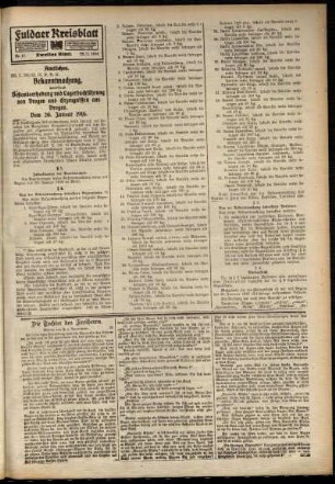 Zweite Ausgabe vom Samstag, den 22. Januar 1916.