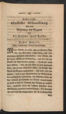 Erstes Kapitel. Ueber verschiedene Naturerscheinungen.