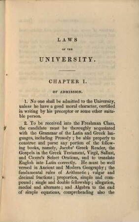 Statutes and laws of the University in Cambridge, Massachusetts, [1.] 1834