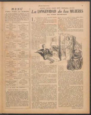 La longevidad de las mujeres : Medite usted sobre este problema diario