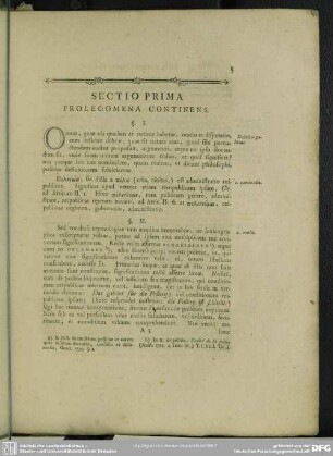 Sectio Prima Prolegomena Continens