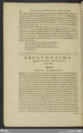Progymnasma Quartum Et Quadragesimum. Aurum