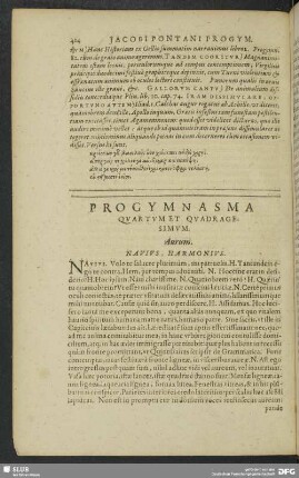 Progymnasma Quartum Et Quadragesimum. Aurum