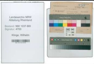 Entnazifizierung Wilhelm Klinge , geb. 21.08.1892 (Musiker)