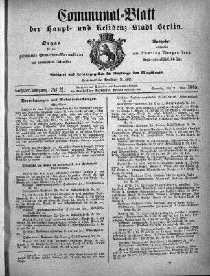 1865,21: No. 21, 21. Mai 1865