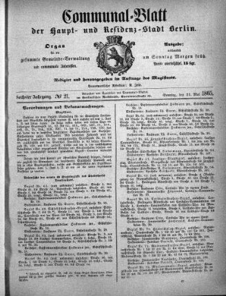 1865,21: No. 21, 21. Mai 1865
