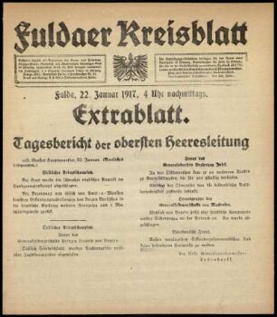 Ausgabe vom Montag, den 22. Januar 1917.