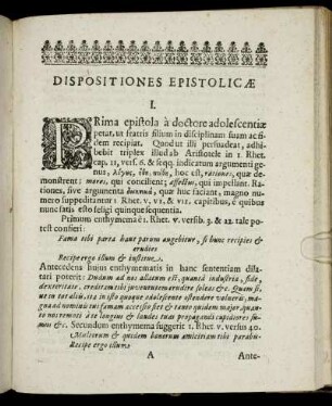 Dispositiones Epistolicæ I. - XL.