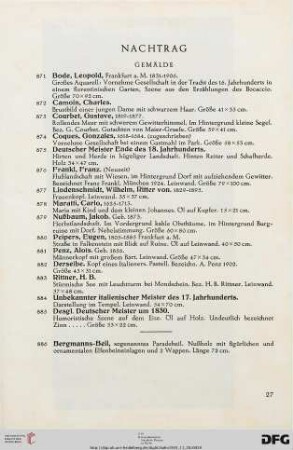 Nachtrag (Nr. 871-886)