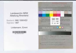 Entnazifizierung Emmi Lindemann, geb. 29.11.1904 (Lehrerin)