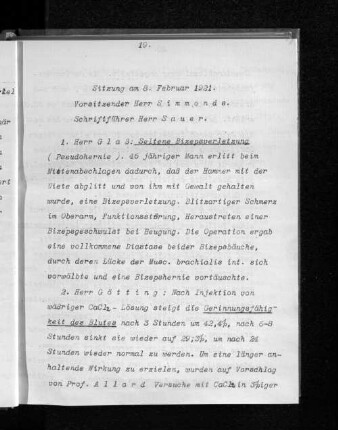 Sitzung am 8. Februar 1921.