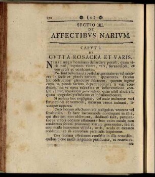 Sectio IIII. affectibus narium. Caput I – Caput V