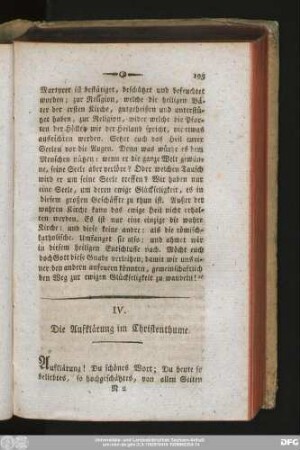 IV. Die Aufklärung im Christenthume.