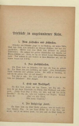Lesestücke in ungebundener Rede