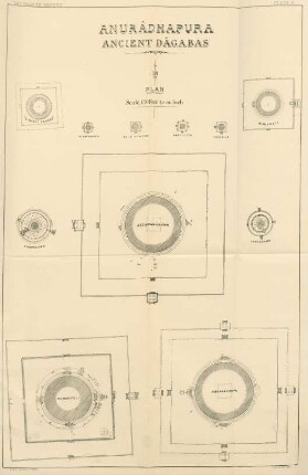 Plate II. Anurâdhapura. Ancient Dâgabas. Plan.