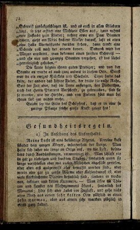 Gesundheitsregeln.