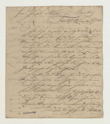 Brief von Christian Erdmann Gottlieb Prestel an Joseph Heller