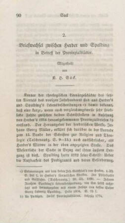 90-102 Briefwechsel zwischen Herder und Spalding in Betreff der Provinizialblätter