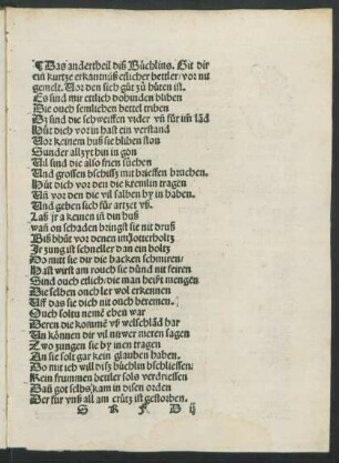 Das andertheil diß Büchlins.