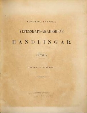 Kungliga Svenska Vetenskapsakademiens handlingar. 27. 1895/96