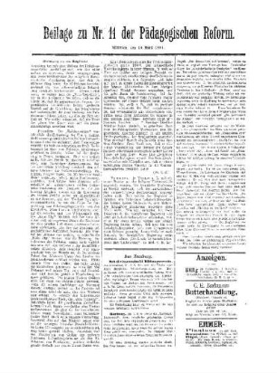 Mitteilungen : (Fortsetzung aus dem Hauptblatt) ; Beilage zu Nr. 11 der Pädagogischen Reform