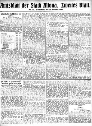 Nummer 41. Zweites Blatt. : Sonnabend, den 11. Oktober 1924
