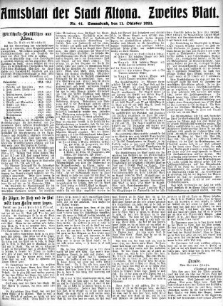 Nummer 41. Zweites Blatt. : Sonnabend, den 11. Oktober 1924