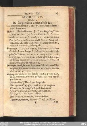 Cap. I. De Scriptoribus ecclesiasticis [et]c.