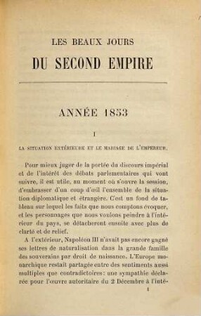 Les beaux jours du second empire : Études d'histoire parlementaire