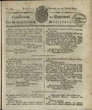 No. 82, Mittwoch den 13. Oktober 1813