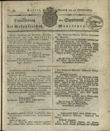 No. 82, Mittwoch den 13. Oktober 1813