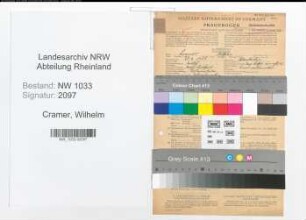 Entnazifizierung Wilhelm Cramer , geb. 20.02.1909 (Kriminalbeamter)