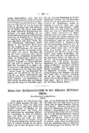 Ueber den Zeichenunterricht in der höheren Mädchenschule : (Schluß)