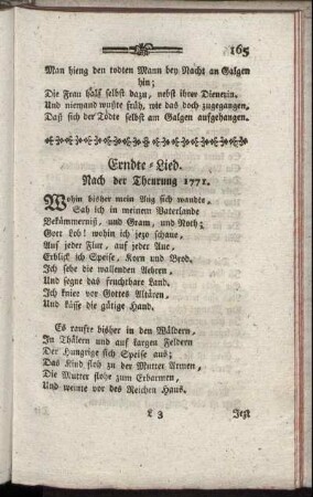 Erndte-Lied. Nach der Theurung 1771 - Glueck und Ruhe