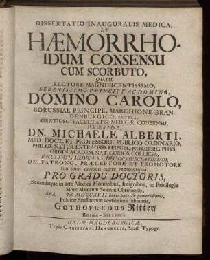 De Hæmorrhoidum Consensu cum Scorbuto,