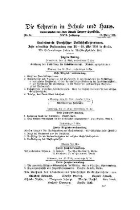 Landesverein Preußischer Volksschullehrerinnen : achte ordentliche Versammlung vom 16.-18. Mai 1910 in Berlin