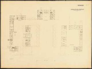Ostdeutsches Forstamt Schinkelwettbewerb 1944: Forstsekretär-, Kutscher- und Arbeiter-Gehöfte, Sozialhaus. Grundriss EG 1:200