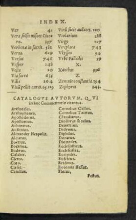 Catalogus Autorum, Qui in hoc Commentario citantur.