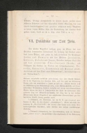 VI. Palästina zur Zeit Jesu.