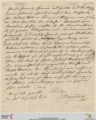 Brief von Clemens Brentano an Achim von Arnim