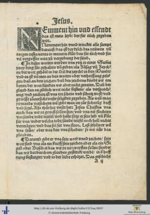Das Hauptstuck des ewigen und neüwen testaments