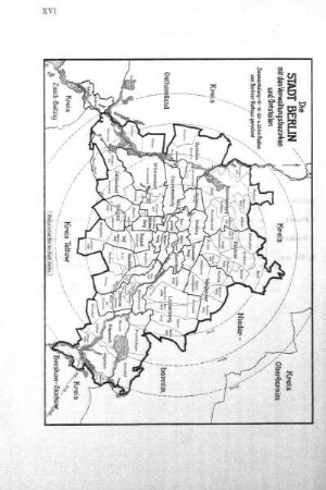 Karte: Die Stadt Berlin mit den Verwaltungsbezirken und Ortsteilen