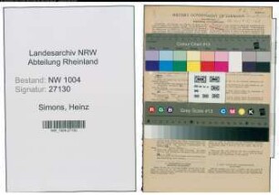 Entnazifizierung Heinz Simons , geb. 31.03.1904 (Friseur)