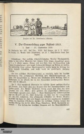 V. Der Sommerfeldzug gegen Rußland 1915 (3.6.-26.9.15)