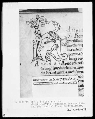 Chorbuch für die Prim — Initiale K, Folio 35verso