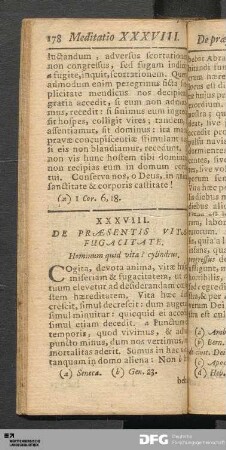 XXXVIII. De Præsentis Vitæ Fugacitate.