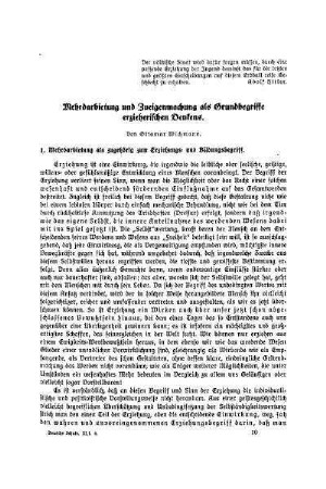 Mehrdarbietung und Zueigenmachung als Grundbegriffe erzieherischen Denkens