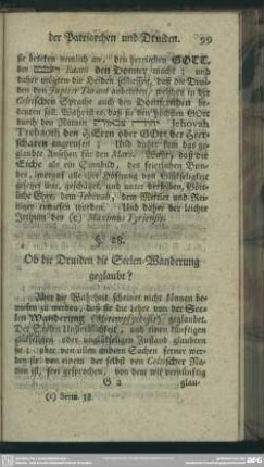 §. 28. Ob die Druiden die Seelen-Wanderung geglaubt?