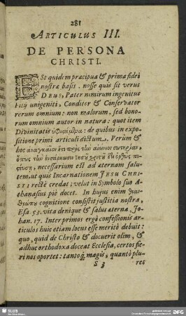 Articulus III. De Persona Christi