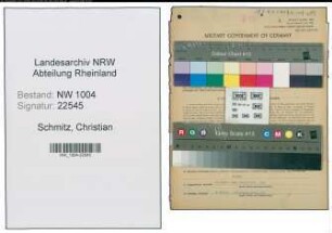 Entnazifizierung Christian Schmitz , geb. 14.03.1883 (Gastwirt)